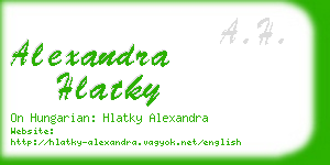 alexandra hlatky business card